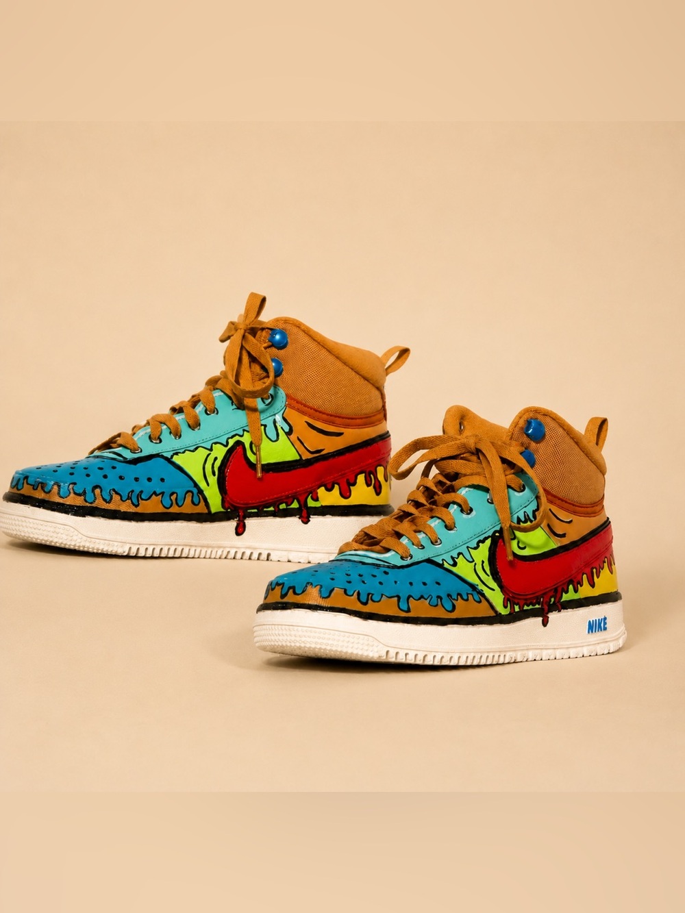 Custom Nike Court Vision Mid Men’s 8 Graffiti Comic Art Sneakers Hand Painted